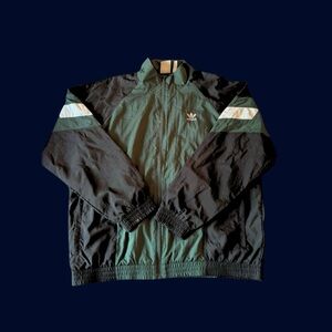 adidas Green, Black & White Retro Windbreaker Jacket